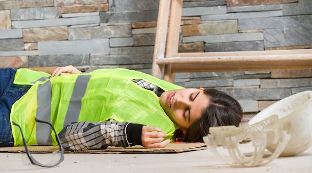 Woman Falls Off Ladder